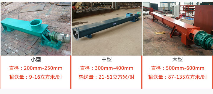 U型螺旋輸送小型，中型，大型產(chǎn)品展示